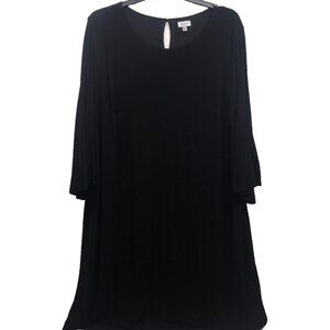 Avenue Women's Black Midi Dress Cold Shoulder 30/32